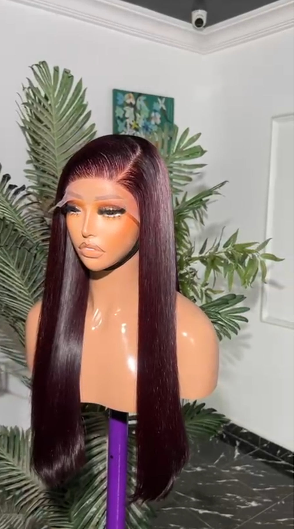 20" Dark Burgundy Bone Straight